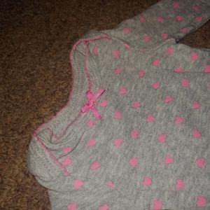 Carter's gray pink heart ❤ bodysuit onesie